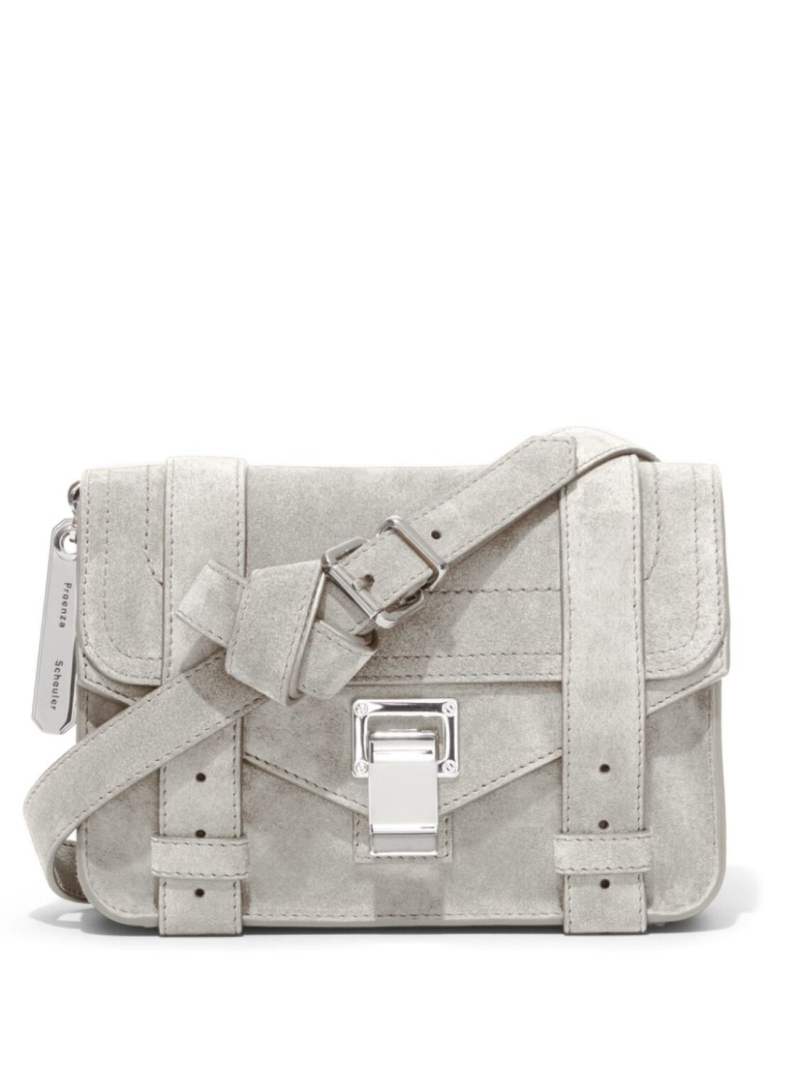

Мини-сумка PS1 из замши через плечо Proenza Schouler, серый