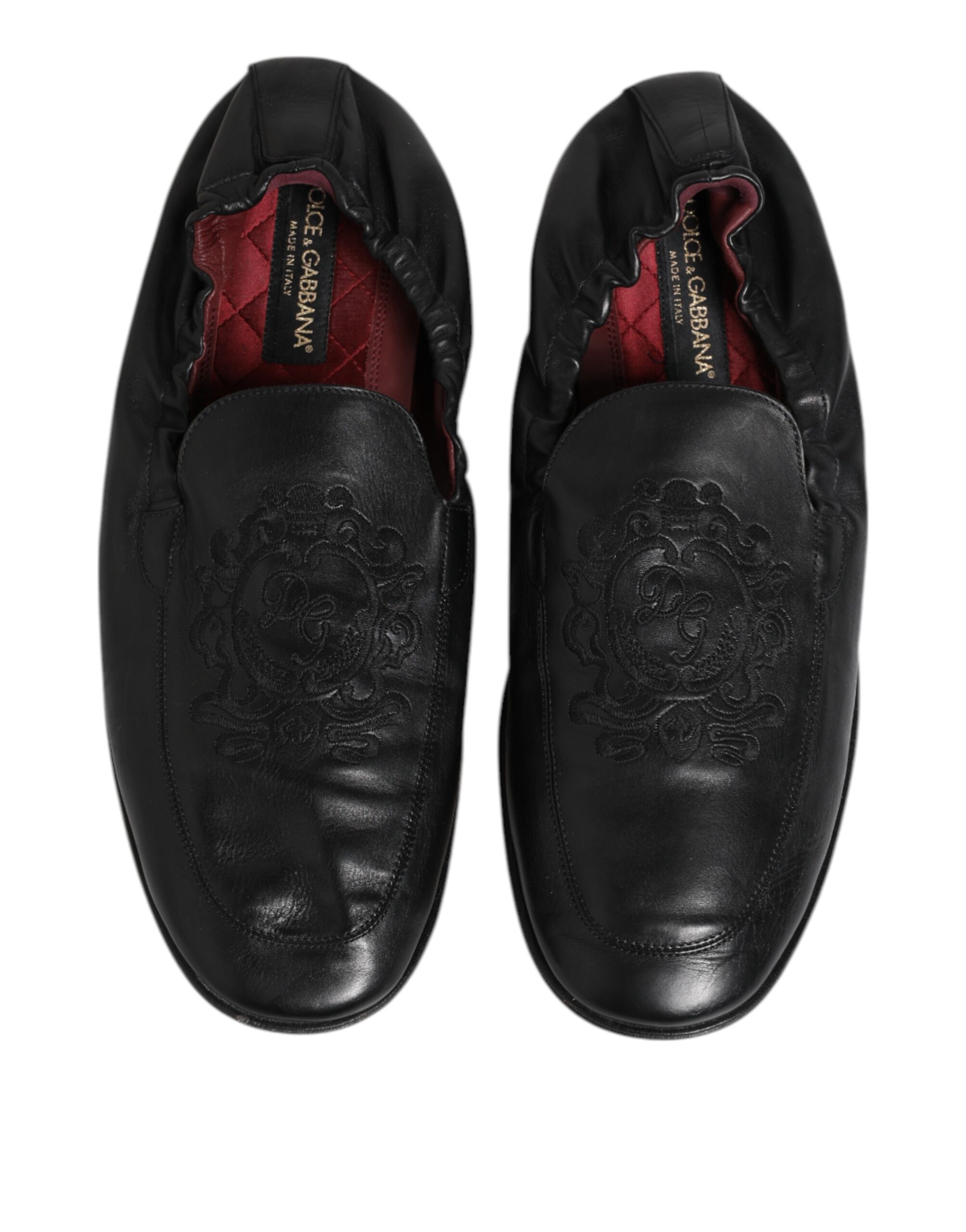 Черные кожаные мужские туфли-лоферы на плоской подошве Dolce & Gabbana, черный — фото 3