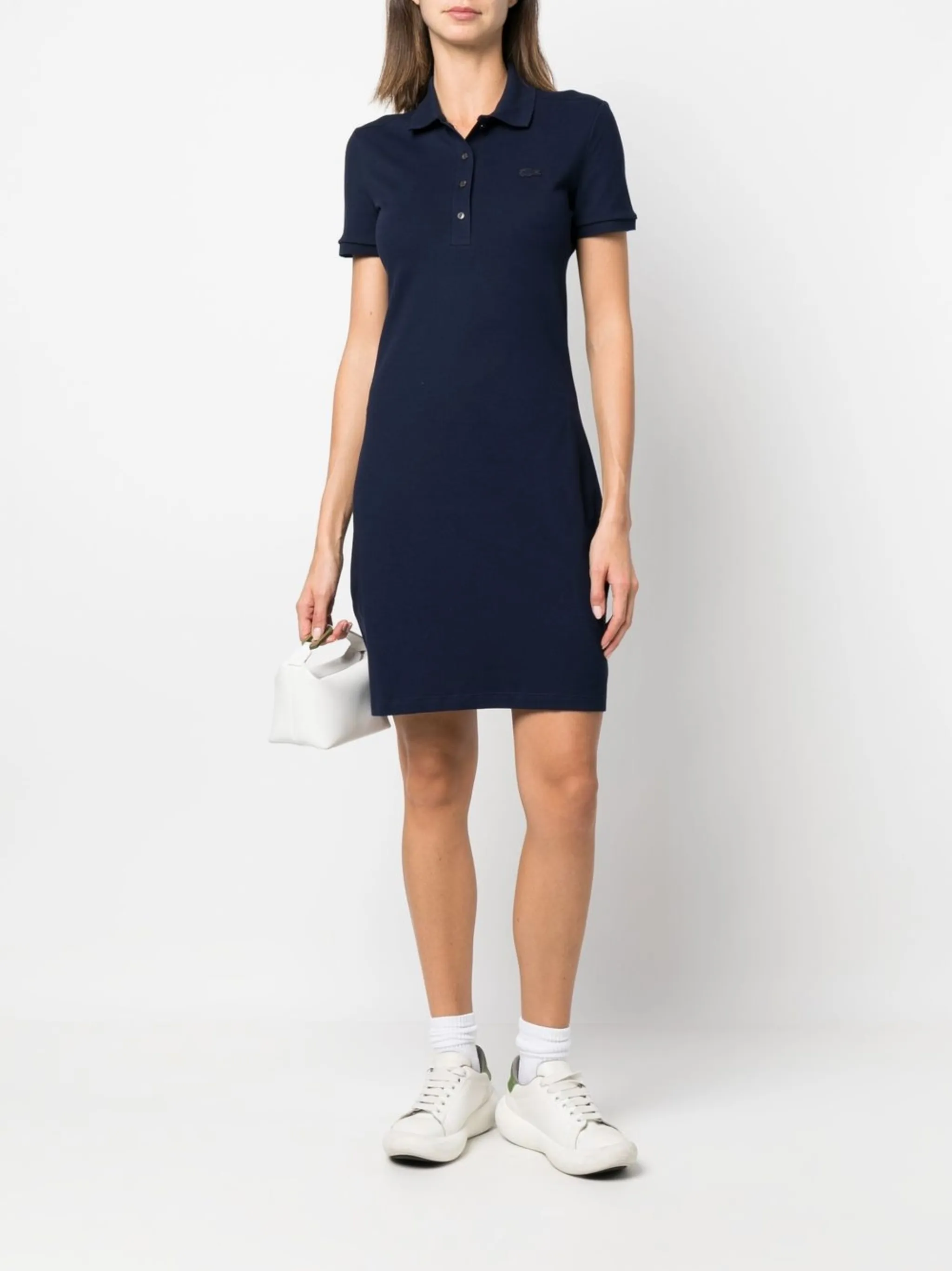 

Платье с воротником поло и нашивкой-логотипом Lacoste, синий
