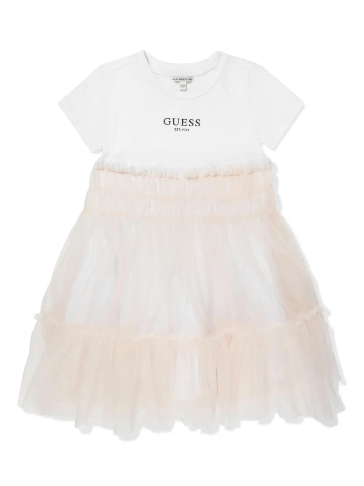 

Guess Kids детское платье с логотипом и принтом, розовый