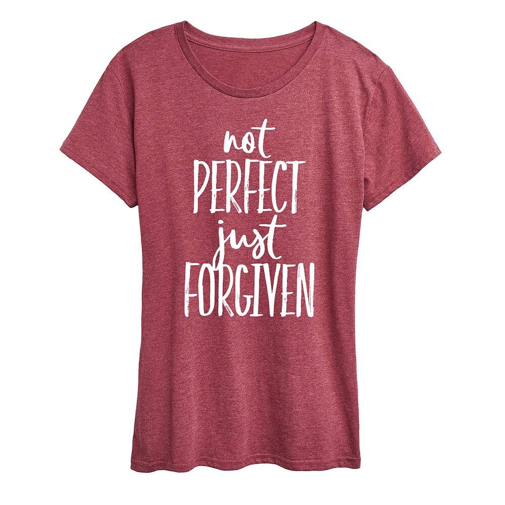 

Женская футболка с рисунком Not Perfect Just Forgiven, цвет Heather Dark Red