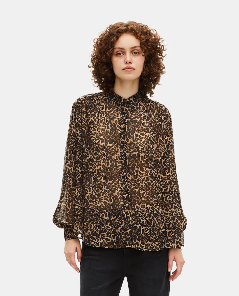 

Женская блузка с принтом свободного кроя The Kooples, коричневый
