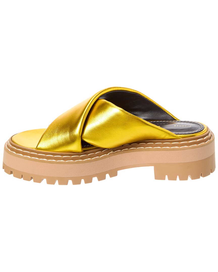 Proenza Schouler Leather Platform Sandal, золотой — фото 2