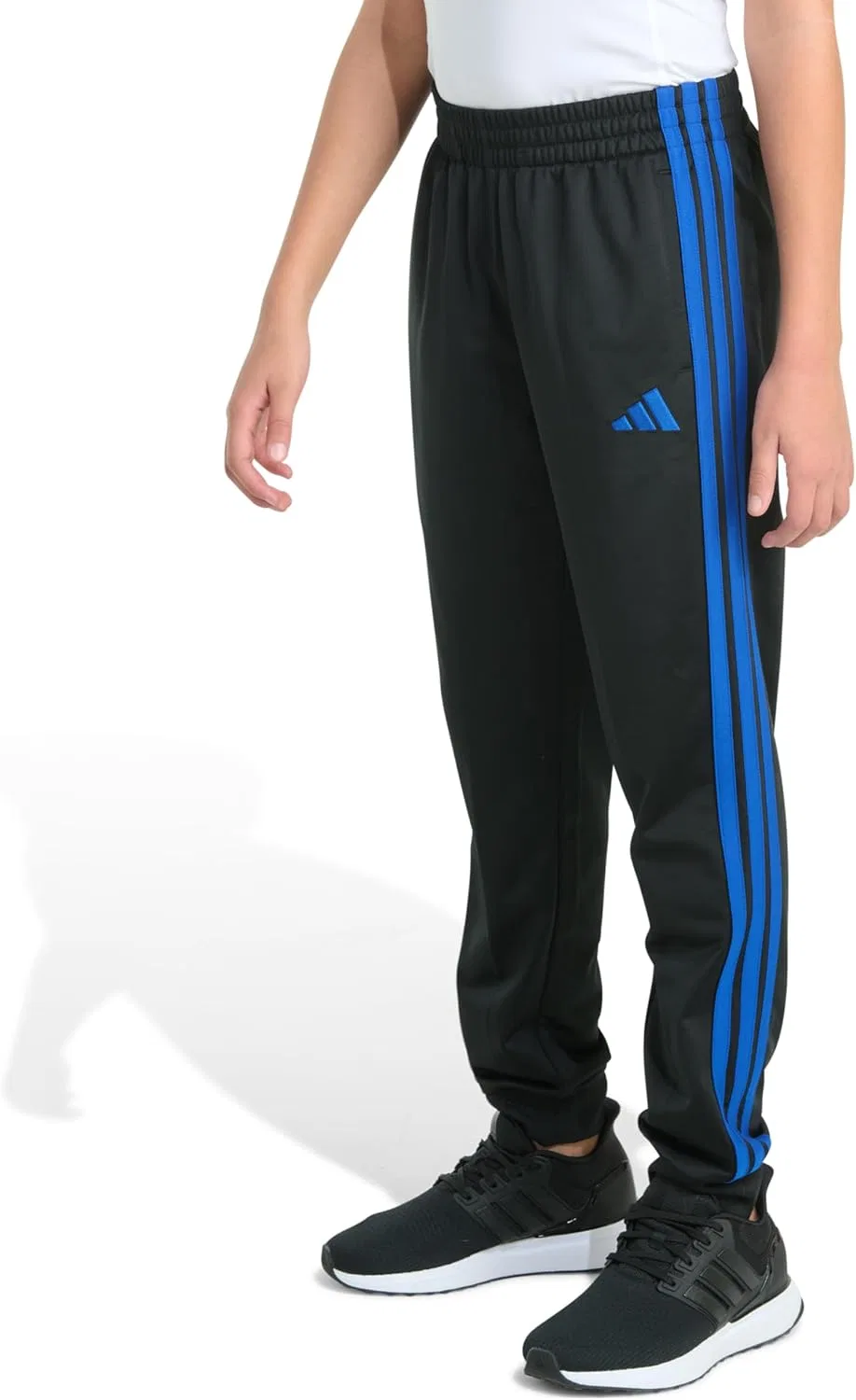 Детские спортивные брюки Adidas Tricot 3-Stripe Jogger, Black With Blue — фото 4