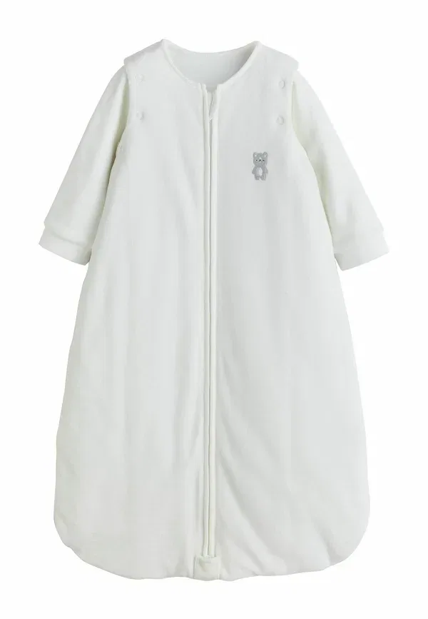 Комбинезон для сна Regular fit 2.5 tog removable sleeve sleep suit Next, белый велюр с медведем