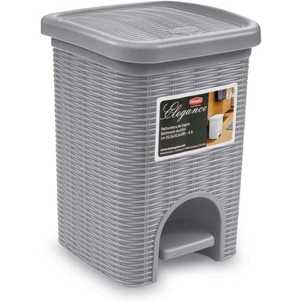 

Корзина для мусора Stefanplast Elegance из ротанга 6 л, серая