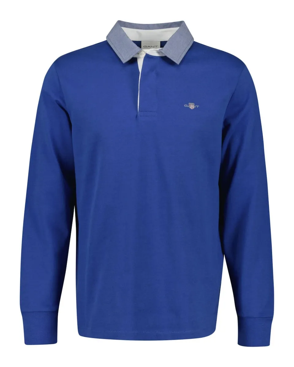 

Мужская рубашка поло с длинным рукавом, 100% хлопок Gant, синий