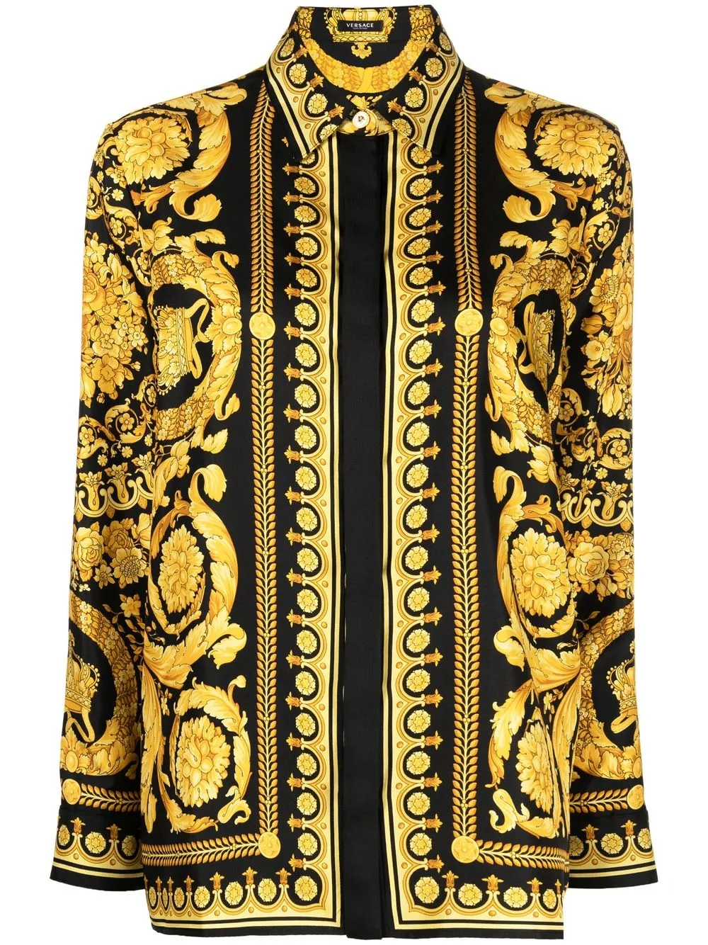 

Рубашка с принтом Barocco VERSACE, черный