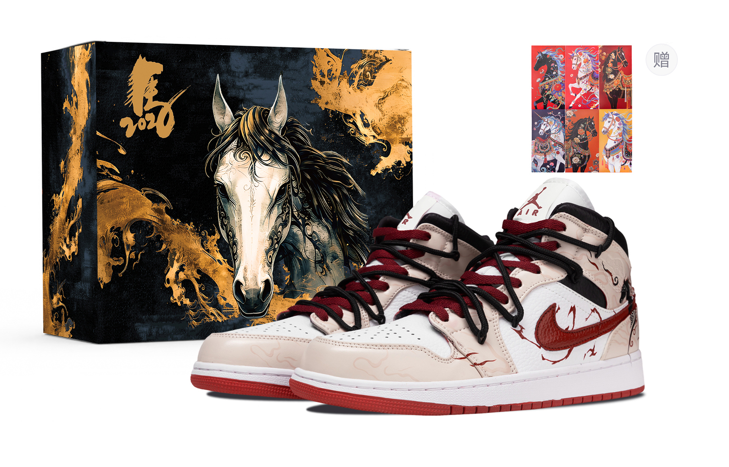 

Jordan Air 1 2026 Black Horse устойчивые к истиранию кроссовки Mid Top в винтажном стиле для мужчин, черные с красным