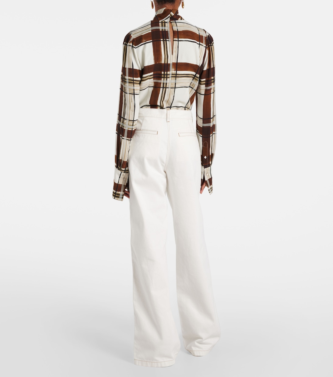 Прямые джинсы с высокой талией Dries Van Noten, белый — фото 3