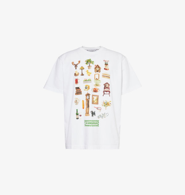 

Футболка из органического хлопка с принтом «Диорама» Jw Anderson, белый
