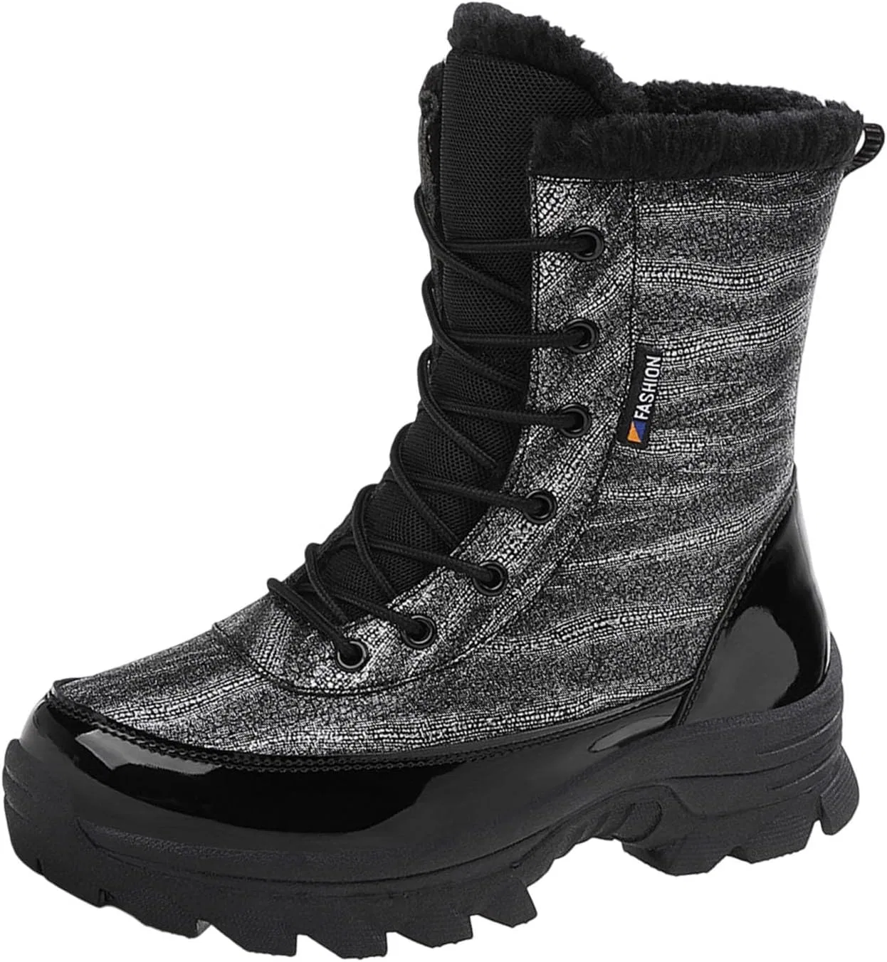 Ботинки Winterlicher Damenschuh Isolierend Gefüttert Wasserdicht Griffige Sohle Comfortabler Halt Dank Strapazierfähigem Design Für Alltag Reisen Weiße Herren Hallux Valgus Schuhe Damen WVONIF, Schwarz