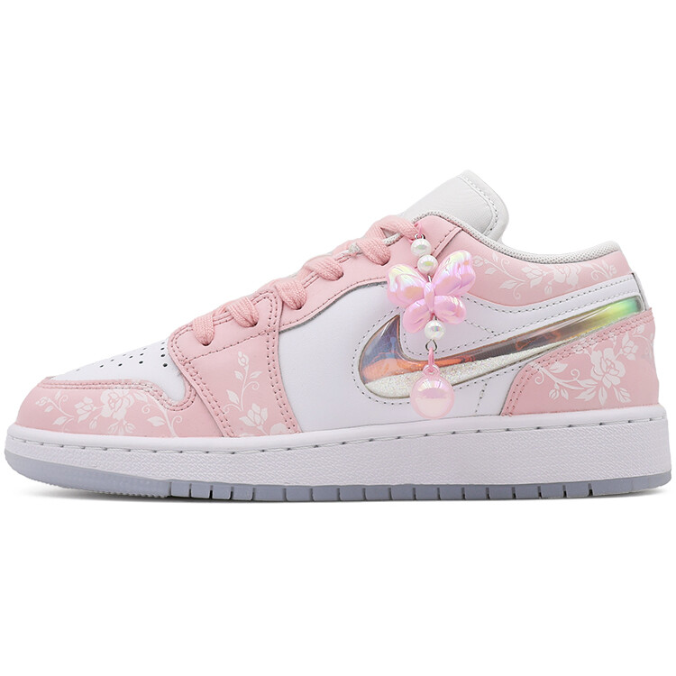 

Кроссовки Air Jordan 1 Vintage Basketball Shoes Women's Low-top Pink/white, розовый