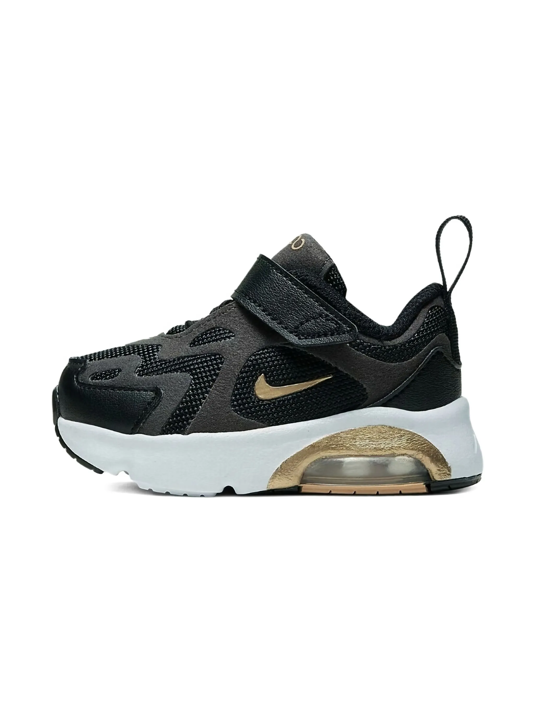 Кроссовки Air Max 200 Black/Metallic Gold/White/Pure Platinum Nike Kids, черный — фото 4
