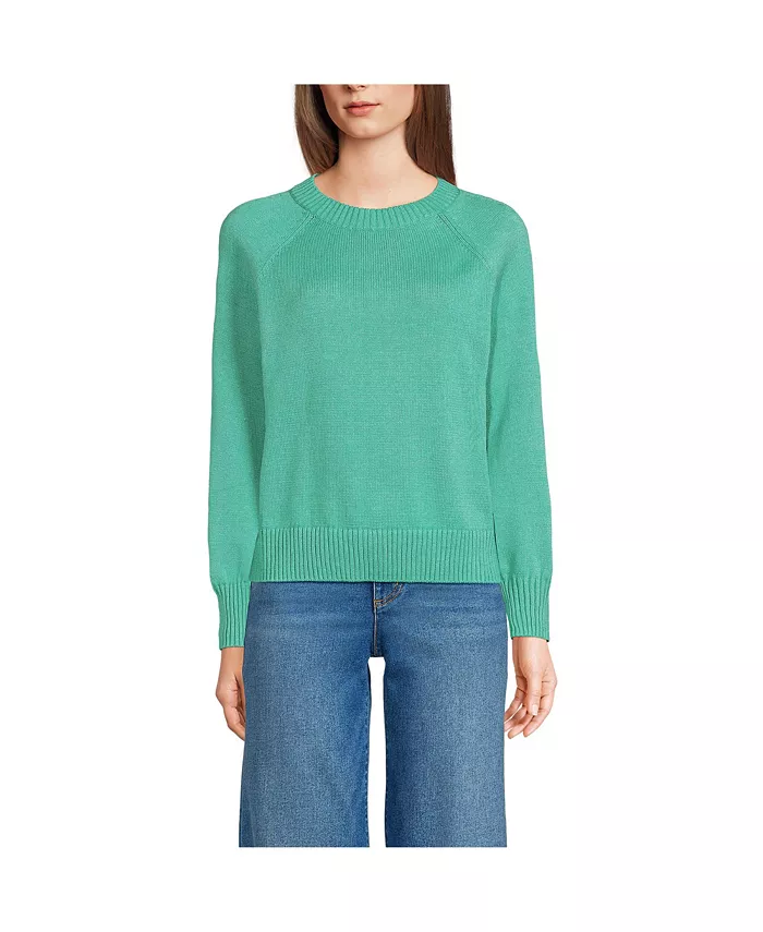 

Женский свитер Drifter Easy Fit с рукавами реглан Lands' End, зеленый