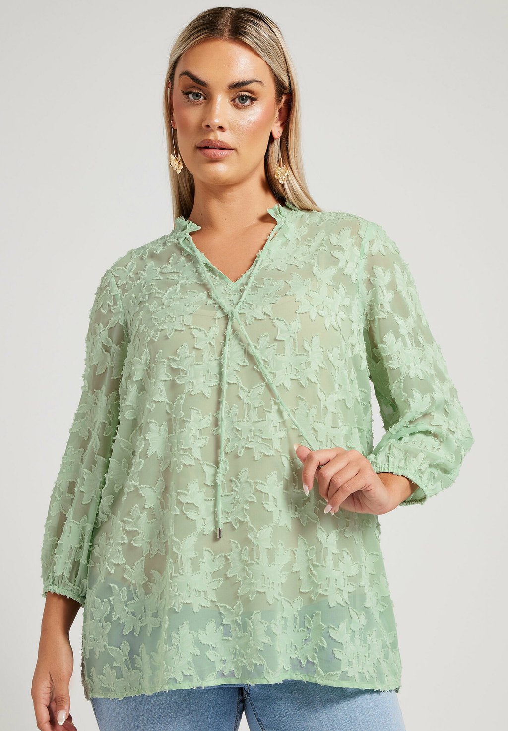 

Блуза TIE NECK Yours Clothing, светло-зеленый
