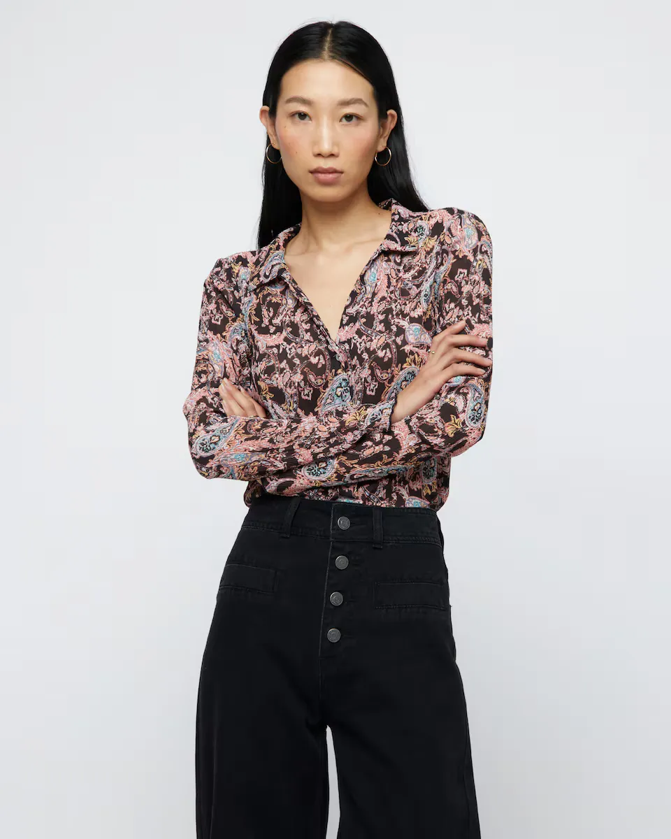 

Струящаяся женская рубашка с принтом пейсли Wild Pony, мультиколор