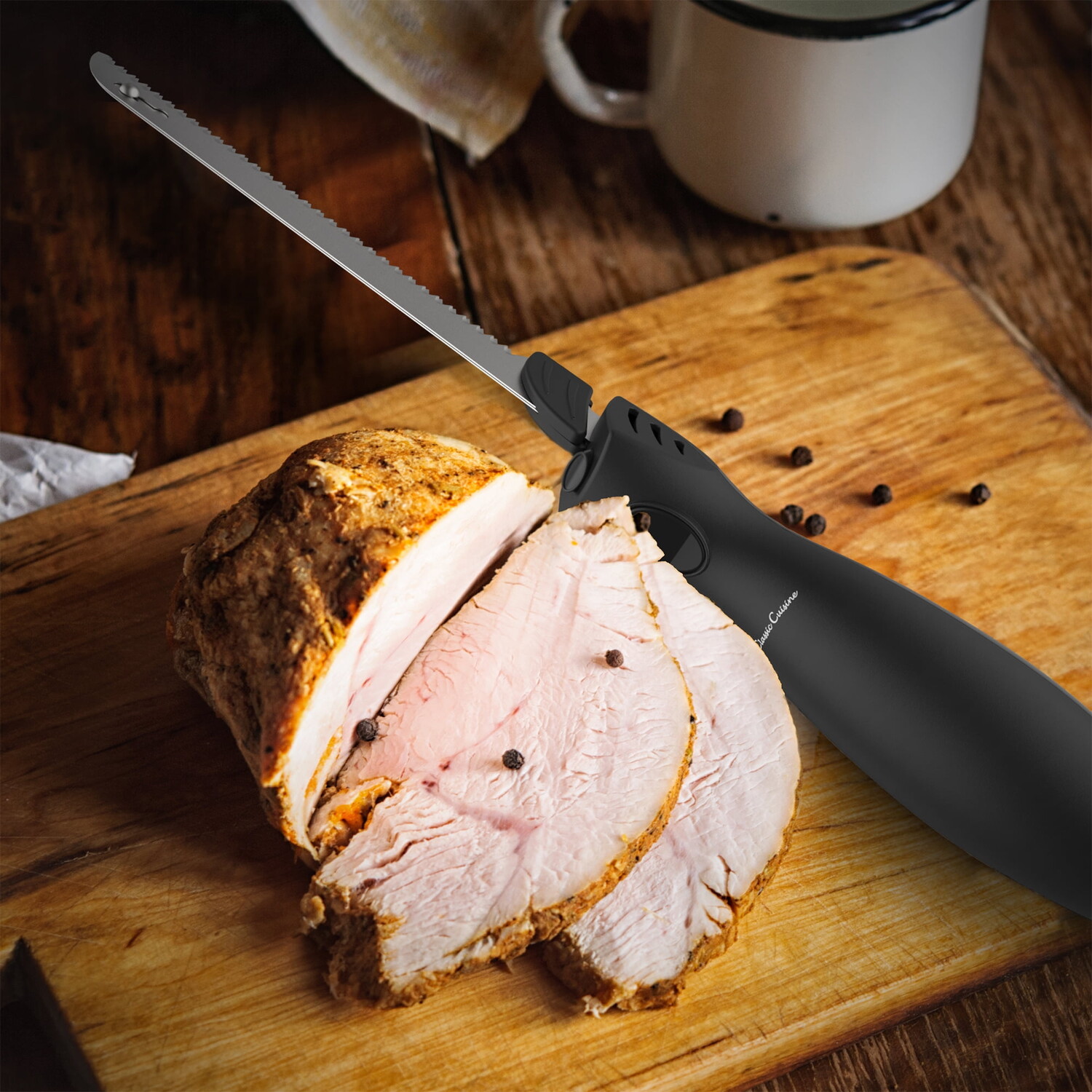 

Кухонный электрический нож Classic Cuisine 8 дюймов, черный