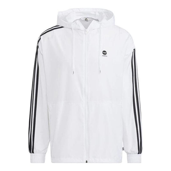 

Куртка Men's adidas neo Stripe Logo Zipper Hooded Jacket White, белый