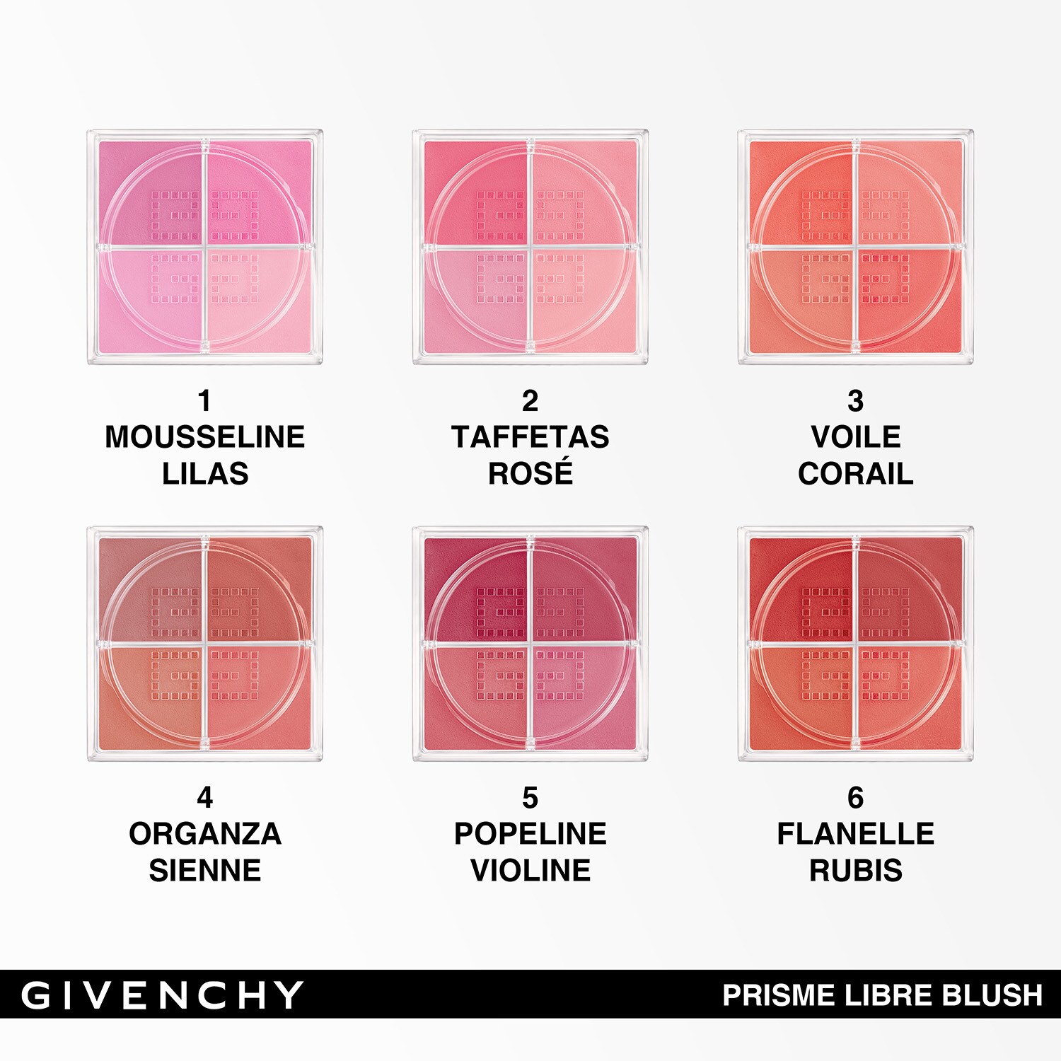 Румяна в 4 оттенках Prisme Libre Blush Givenchy, N°03 Voile Corail (6 g) — фото 4