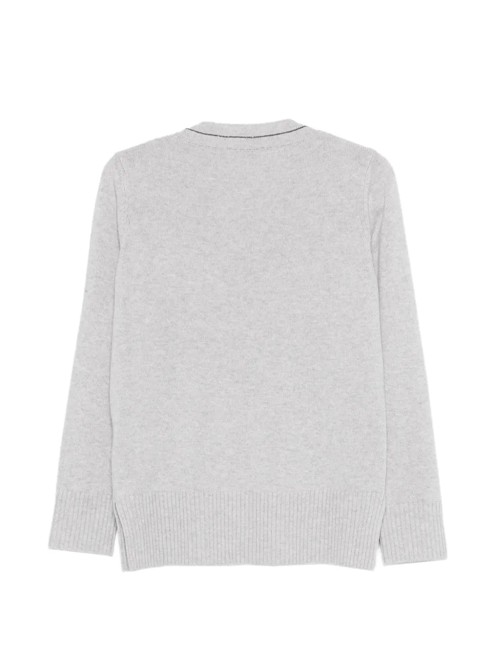 

Свитер в рубчик с V-образным вырезом Le Tricot Perugia, серый