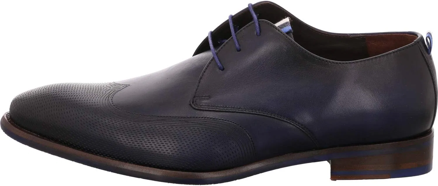 Floris van Bommel Мужские туфли дерби 18082/00, Blue Dark Blue 01