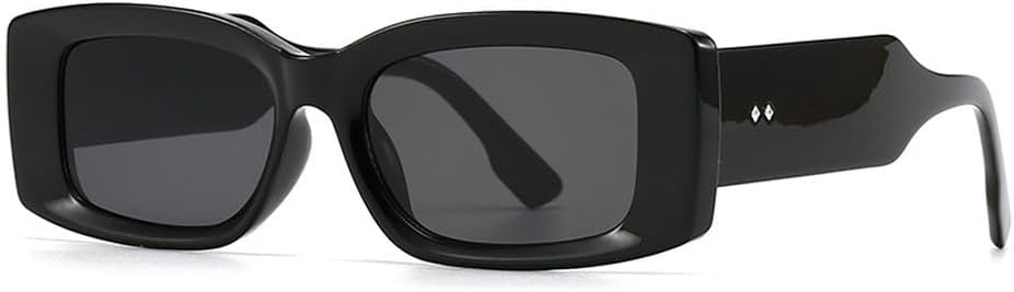 

Модные прямоугольные женские солнцезащитные очки класса люкс в стиле ретро, ​​конфетные цвета, прозрачный градиент; мужские солнцезащитные очки с широкими дужками и заклепками TKKTLLT, Black Gray