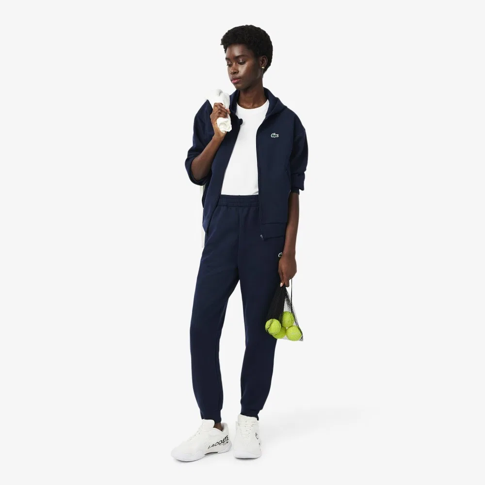 Толстовка Lacoste тренировочная на молнии, тёмно-синяя — фото 4