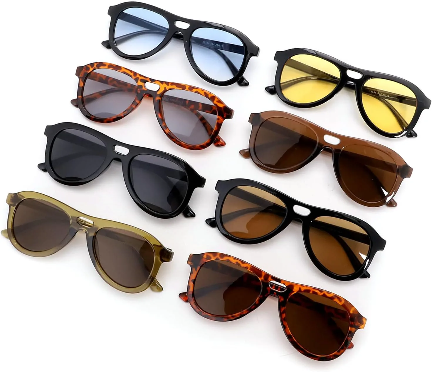 

Ретро-солнцезащитные очки-пилот с двойным лучом для женщин, в стиле 70-х, модные солнцезащитные очки с градиентным коричневым покрытием для мужчин mincl, Black Blue