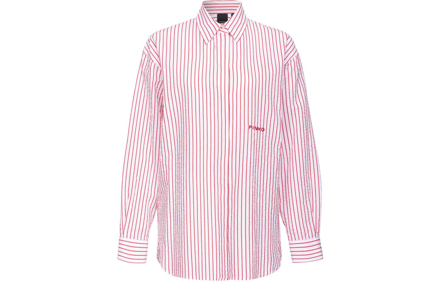 

SS24 Полосатая Рубашка из Пике Женская Красная PINKO