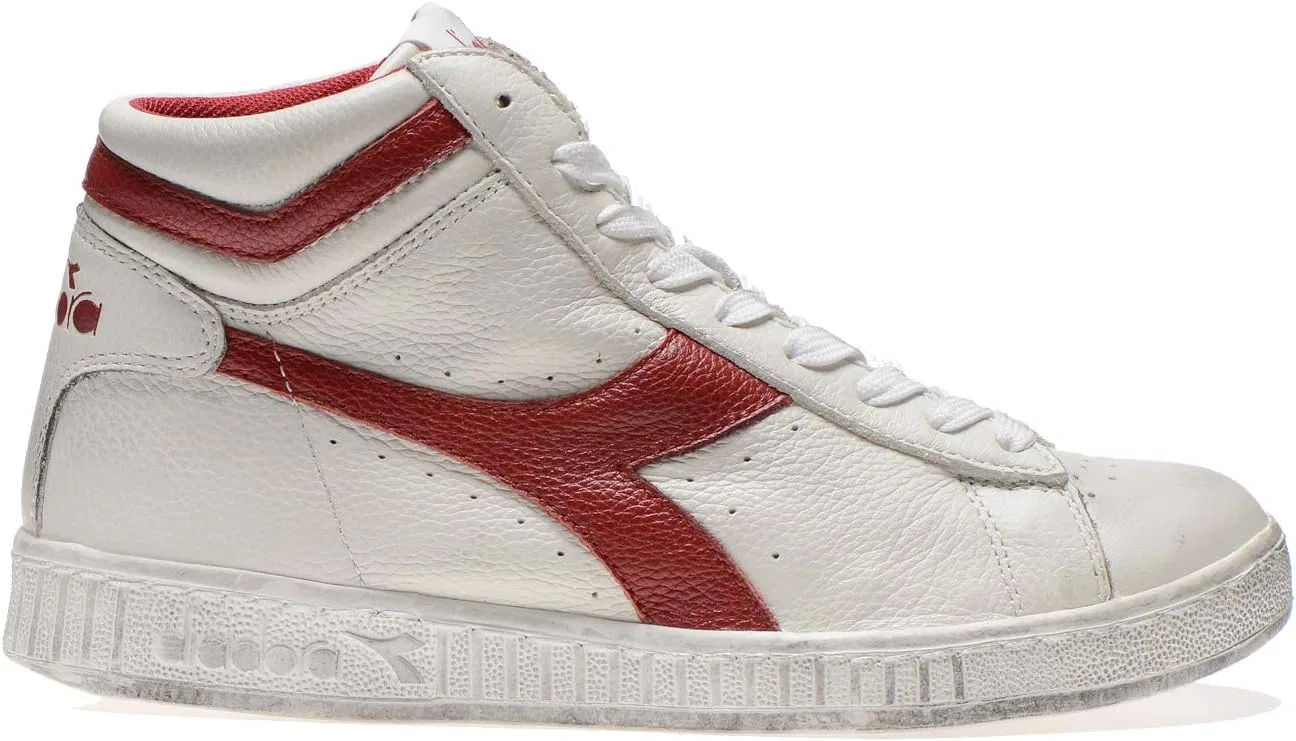 Кроссовки Diadora Unisex Game L High Waxed High Trainers, White Red Pepper