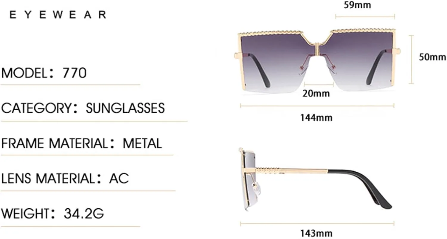 

Крупные солнцезащитные очки для женщин и мужчин, роскошные, в винтажном стиле, с оправой из сплава, защита от УФ-излучения UV400 TOIPASTN, Gold Purple Tea