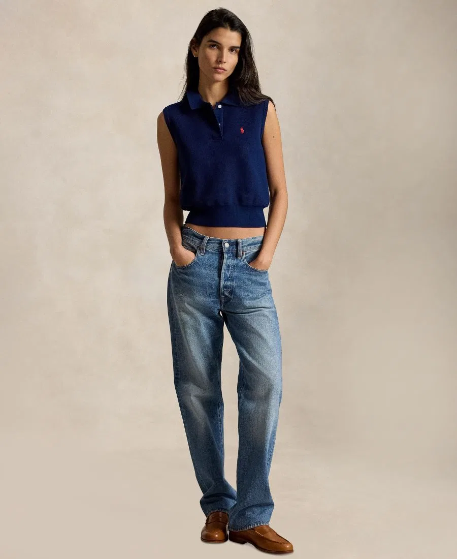 Женский свитер без рукавов с ребристым воротником Polo Ralph Lauren, Eastside Royal — фото 2