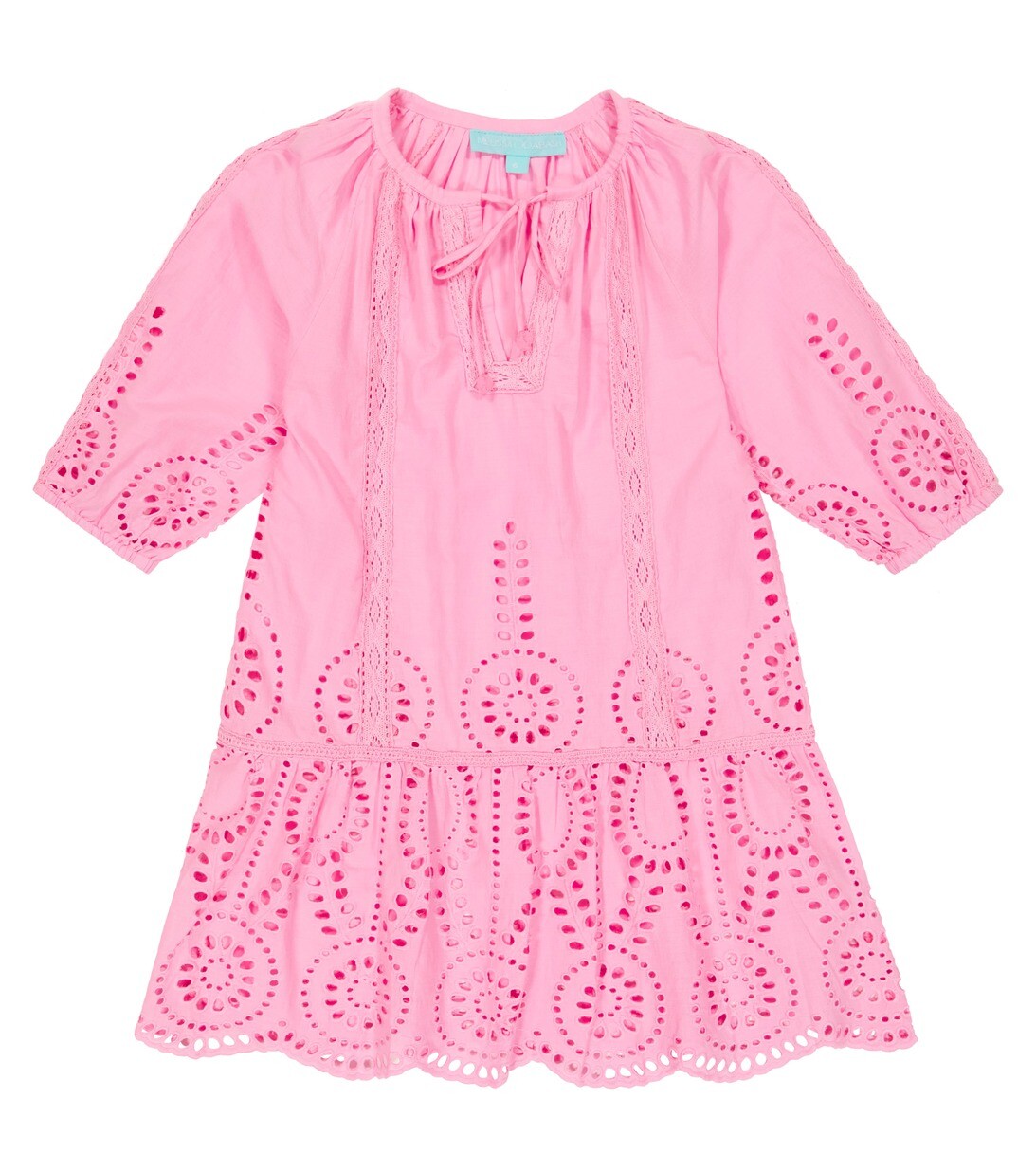 

Хлопковое мини-платье Baby Ashley с вышивкой Melissa Odabash, розовый