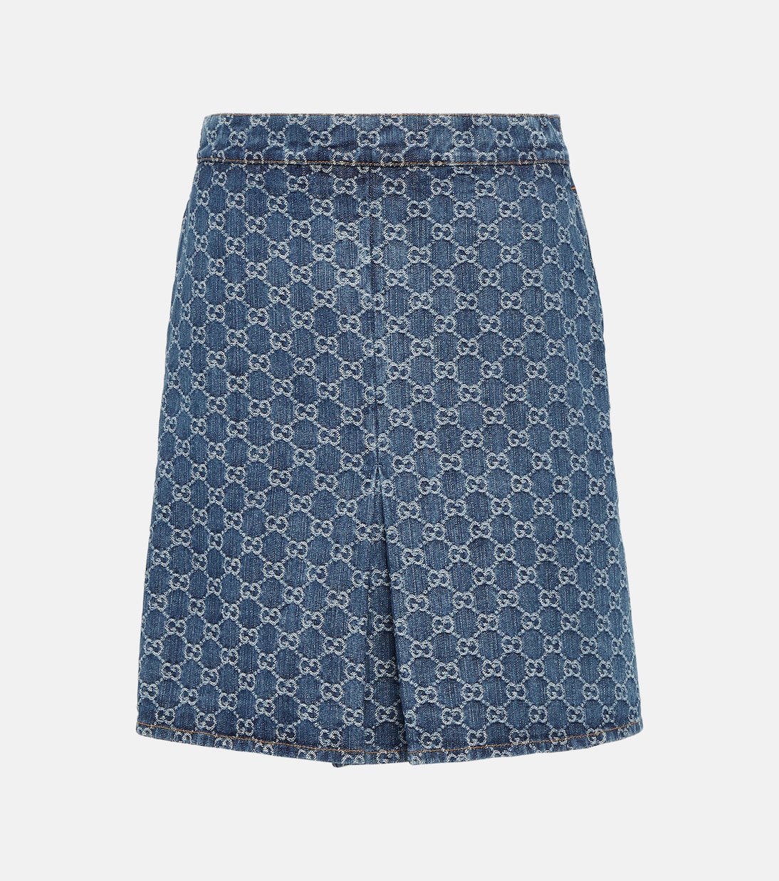 

GG плиссированная джинсовая юбка миди с жаккардовым узором Gucci, Deep Azure