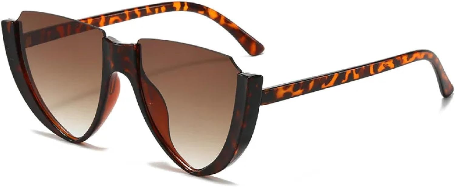 

Модные солнцезащитные очки в полуободковой оправе для мужчин и женщин, в стиле ретро, ​​люкс, тренд, панк, для активного отдыха, путешествий и вождения, защита от УФ-излучения UV400 TKKTLLT, Leopard Gradient Tea