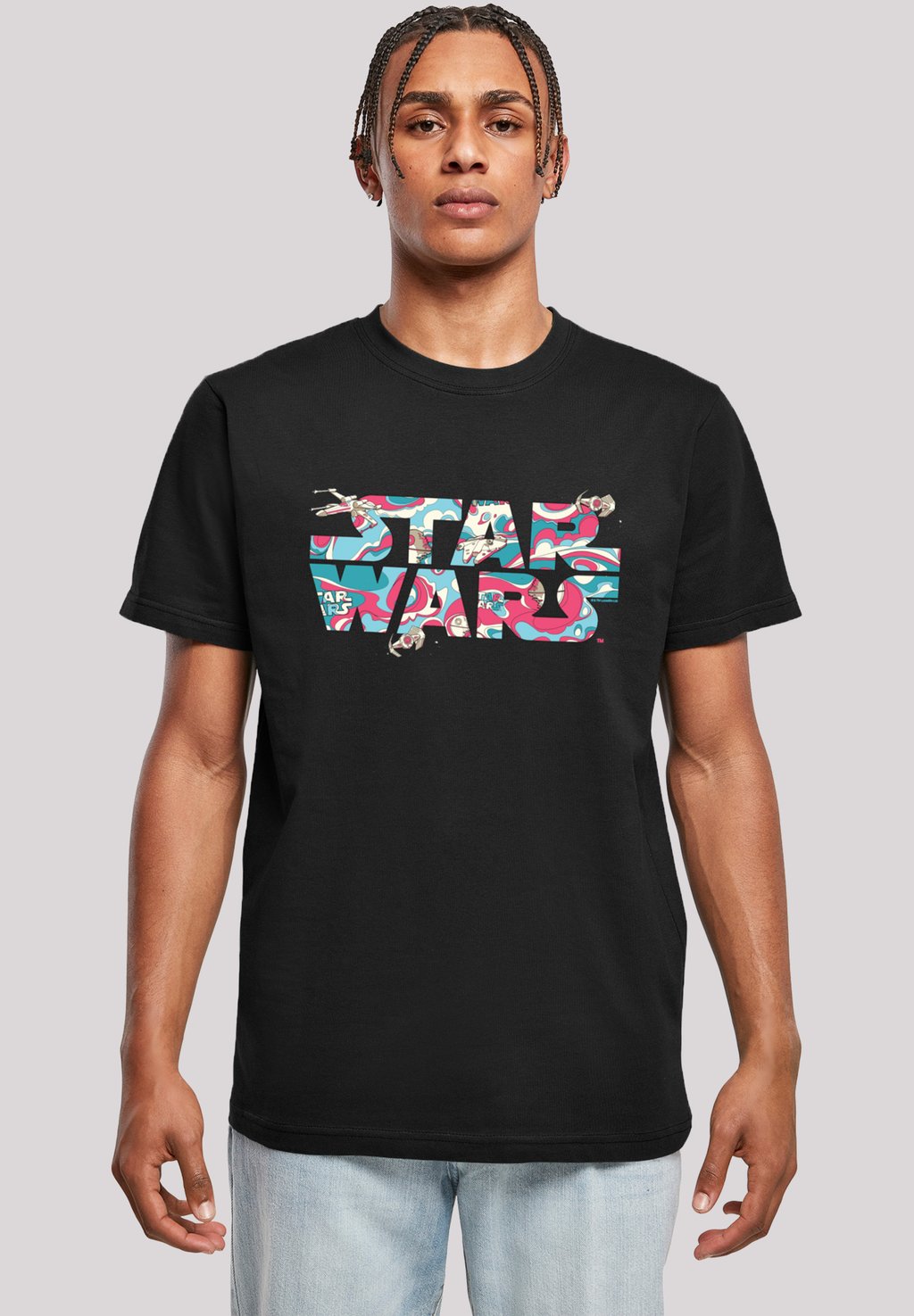 

Футболка с принтом STAR WARS WAVY SHIP F4NT4STIC, черный