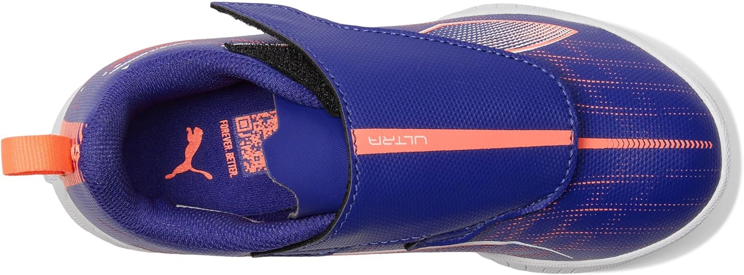 Детские спортивные кроссовки Puma Ultra Play с застежкой-липучкой для газона, Lapis Lazuli-puma White-sunset Glow — фото 2