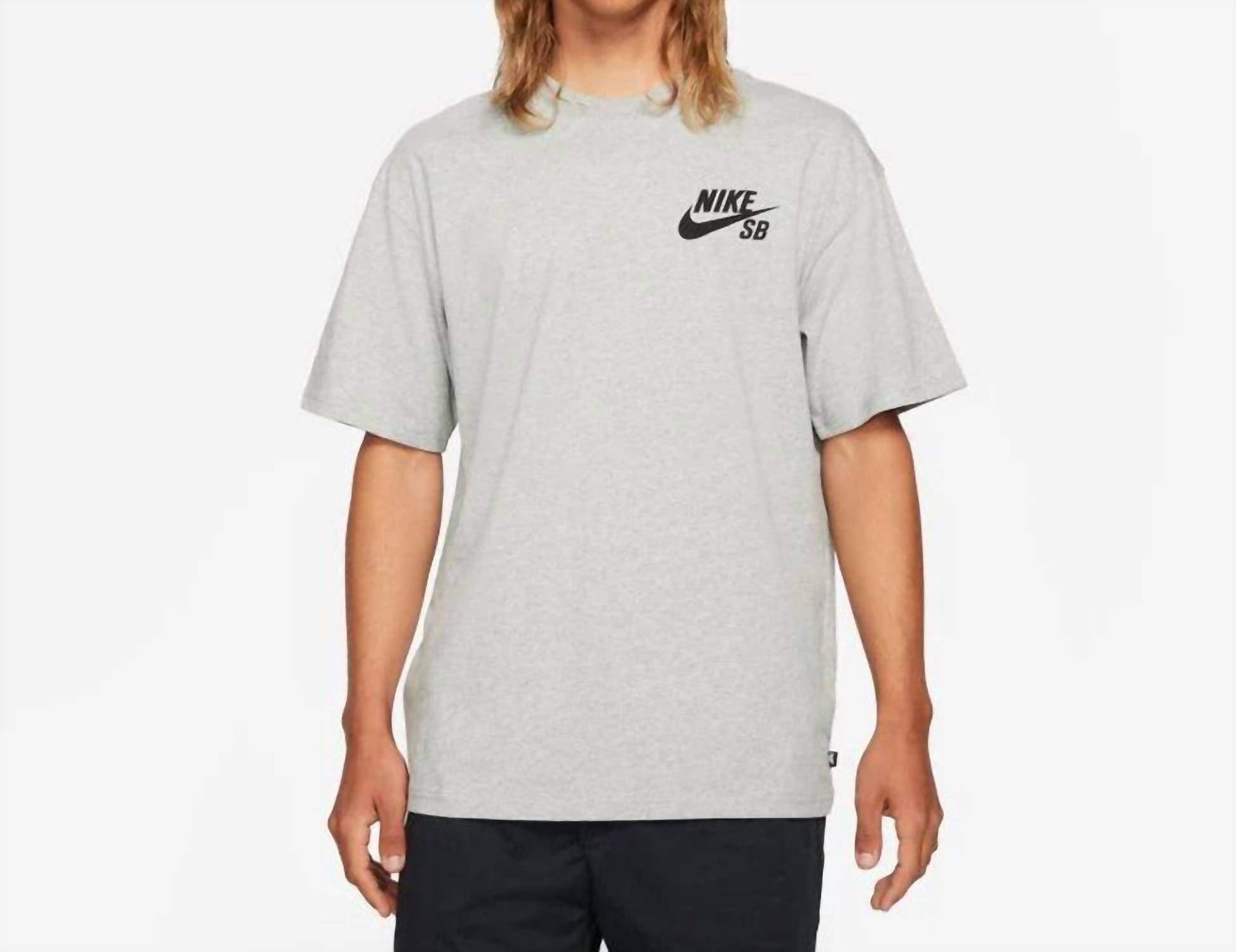 

Футболка мужская Sb Logo Skate в цвете серый меланж/черный Nike