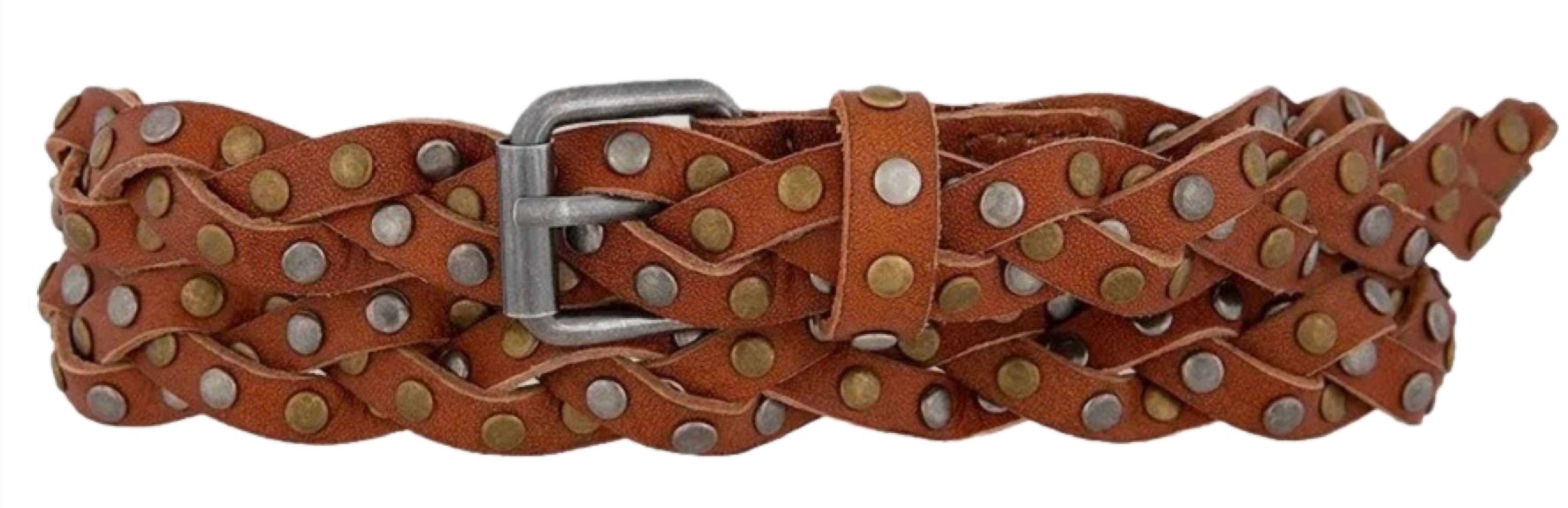 

Плетеный пояс Amara Studded цвета Camel Amsterdam Heritage