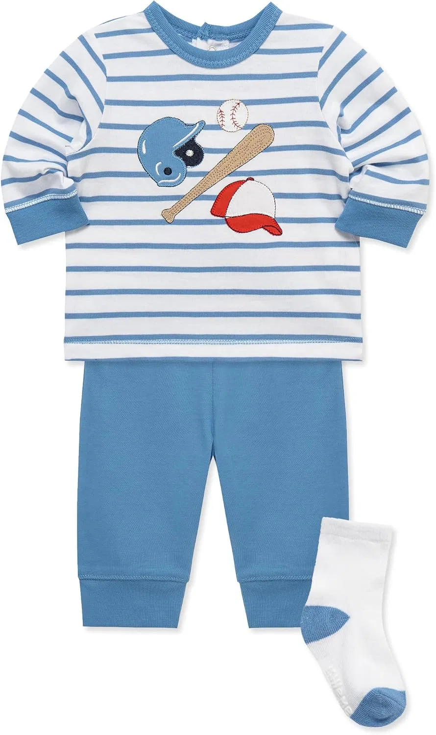 Детский спортивный костюм Little Me, 3 предмета, Silver Lake Blue/White — фото 3