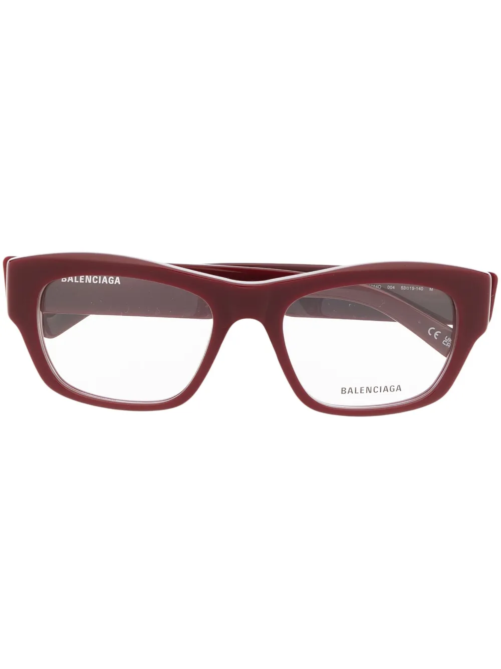 

Очки в прямоугольной оправе с логотипом Balenciaga Eyewear, красный