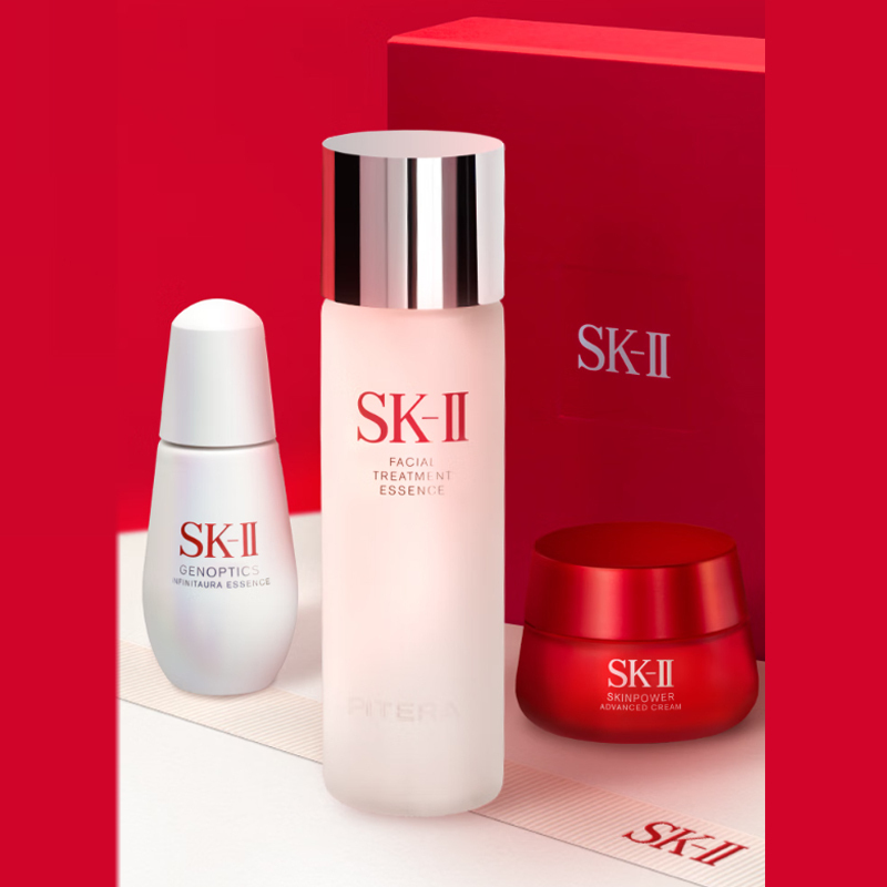 Набор для ухода за кожей SK II Radiant Glow сыворотка лосьон успокаивающий 230мл+50г+30мл SK-II, Three-Piece Set: Skincare Product-Essence 230ml+Revitalizing Essence Cream 50g+ening Serums 30ml — фото 3