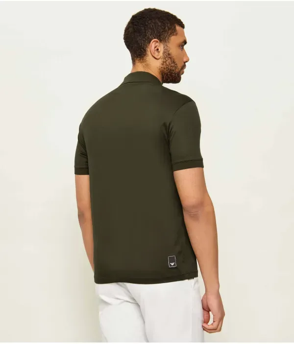 Полюс regular fit Emporio Armani, оливково-зеленый — фото 3