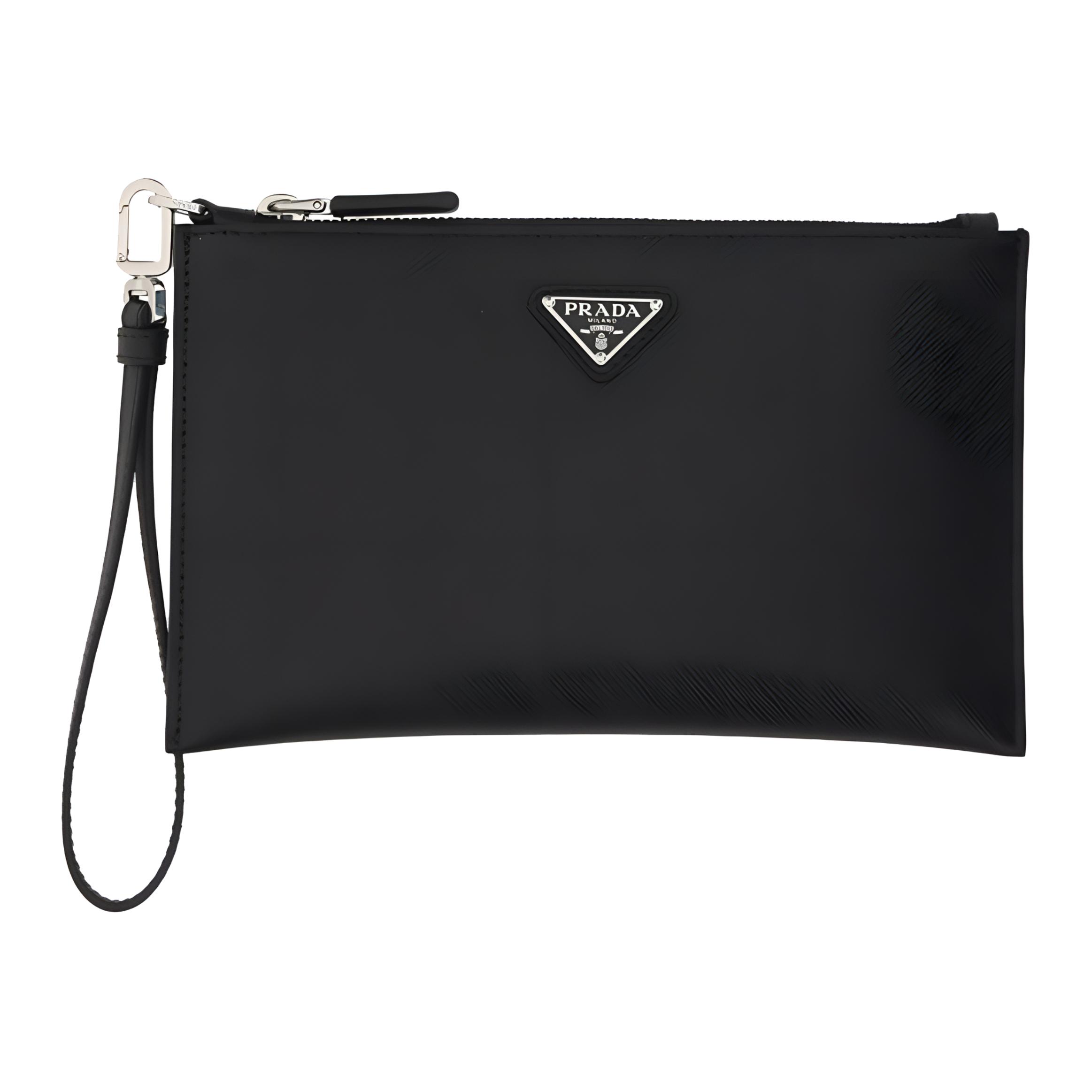 

PRADA Кожаная клатч-сумка для мужчин Black