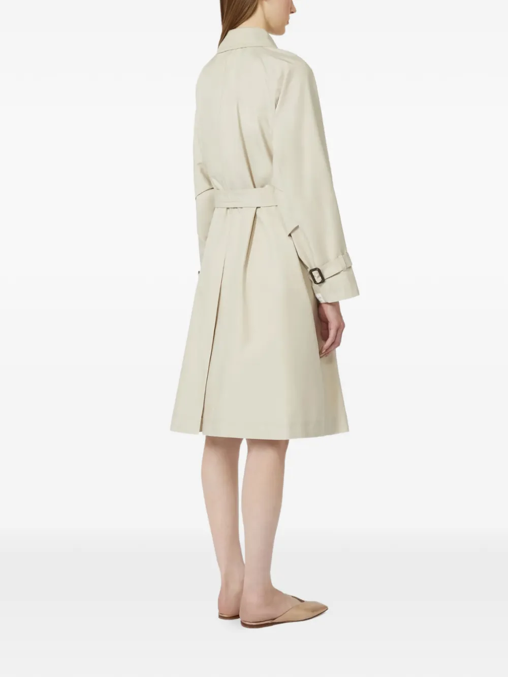 Плащ на пуговицах с поясом Max Mara, бежевый — фото 3