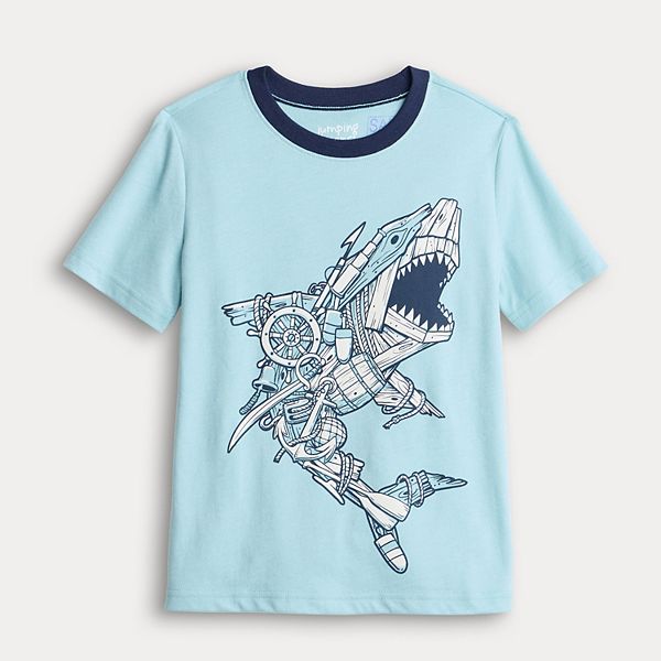 

Футболка с принтом для мальчиков 4-12 лет Jumping Beans, Blue Ship Shark