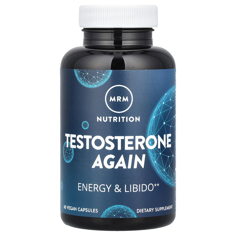 

MRM Nutrition, Testosterone Again, энергия и либидо, 60 веганских капсул