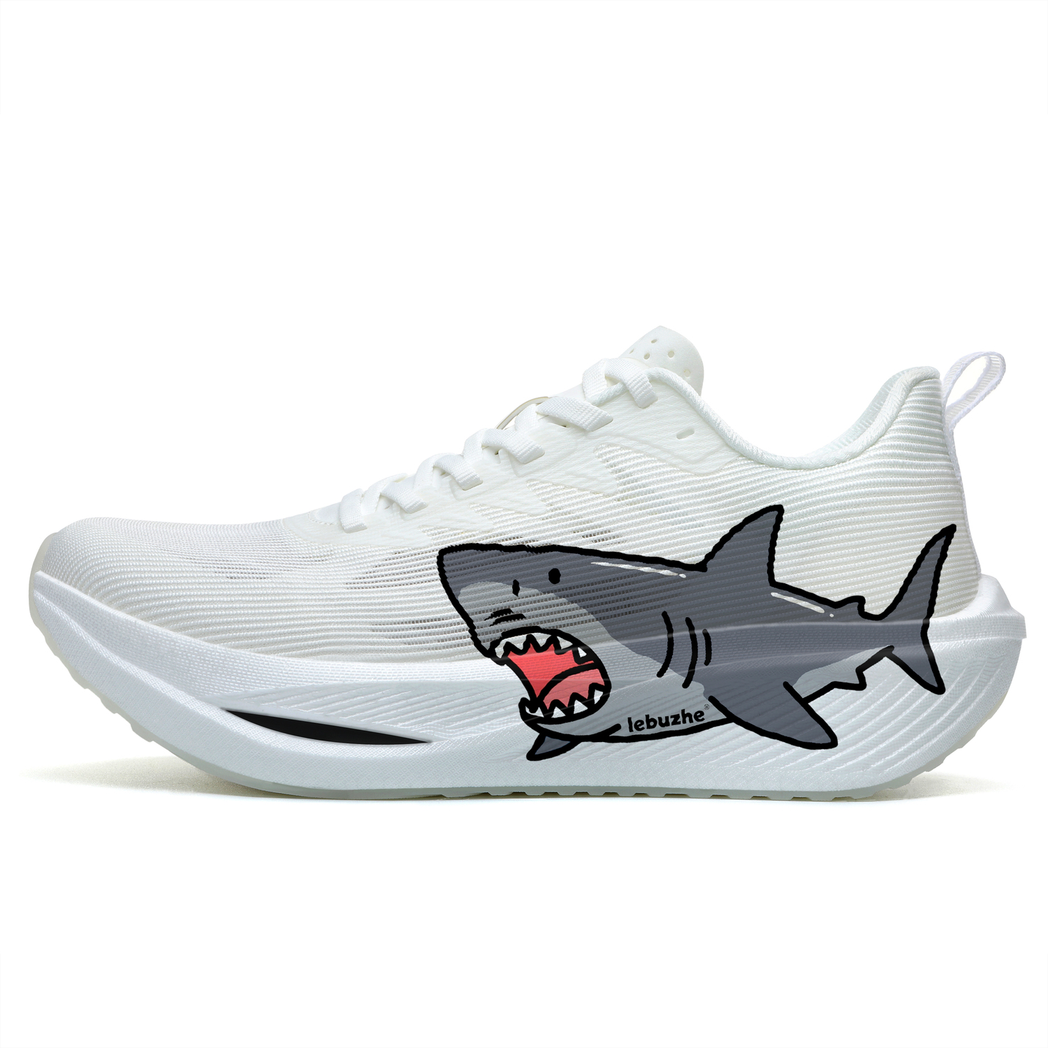 

LEBUZHE Амортизирующие и дышащие низкие кеды для бега унисекс Blue Great Shark в сером цвете, цвет Gray Shark