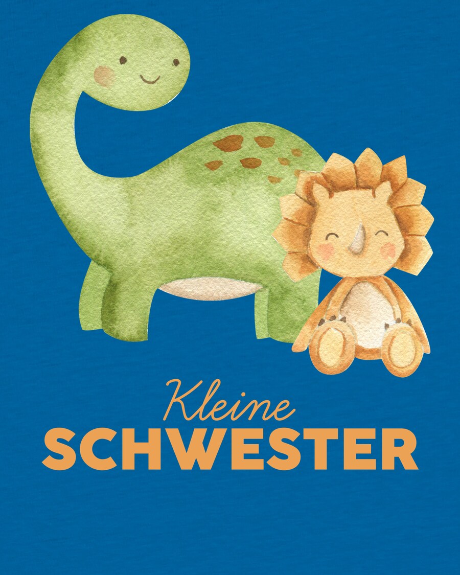 Рубашка watabout.kids Dinosaurier 06 Kleine Schwester, Royal Blue — фото 4